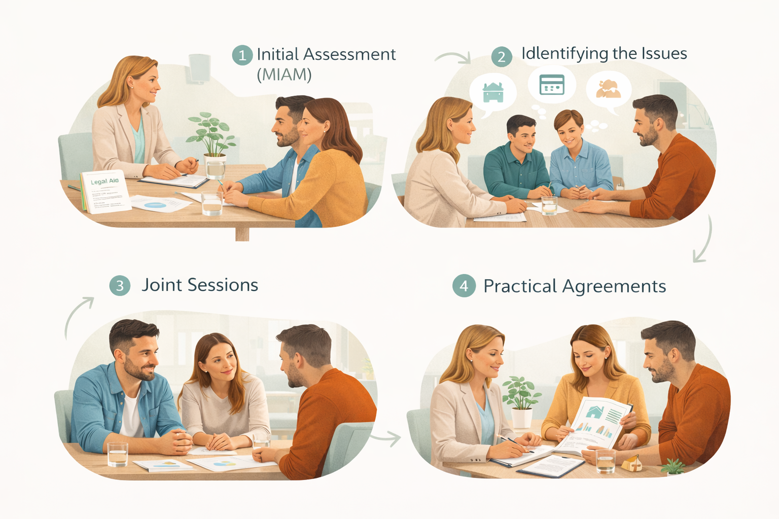 Illustration representing the family mediation process